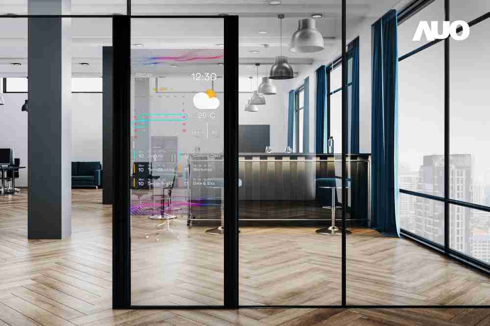 60吋Micro LED透明窗屏显示器，，，，可依需求调整并延伸应用于不同场域，，，包括汽车侧窗或家庭玄关、、、、智慧橱窗、、、、商业展示等面向，，提供丰富的信息娱乐内容