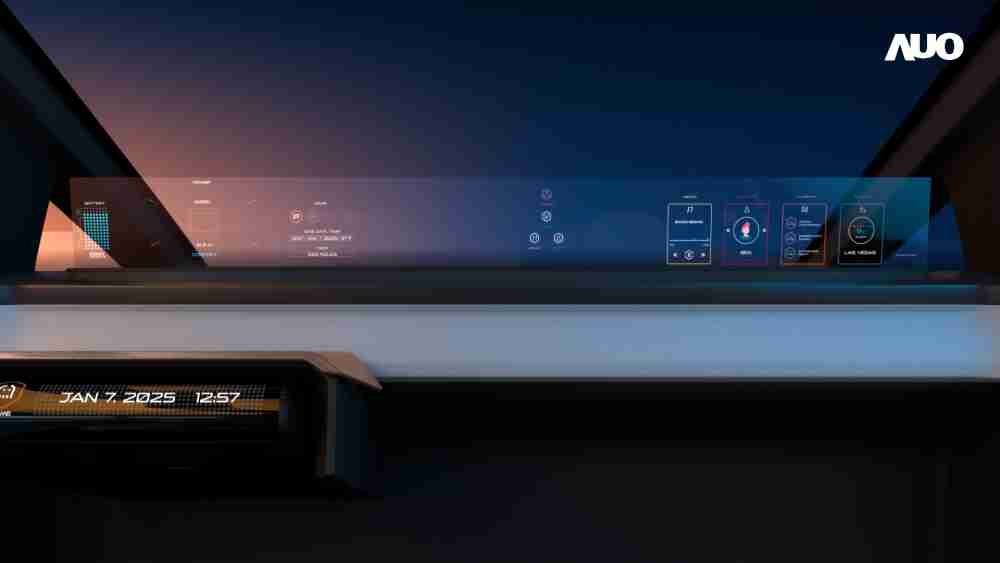 至成国际无界透明显示接口(Horizon Image Glass)透过车运算方案整合仪表板、、、、中控台及副驾显示器，，，一体式全景呈现，，，，提供乘用者清晰的前方视野、、、行车必要信息与娱乐功能